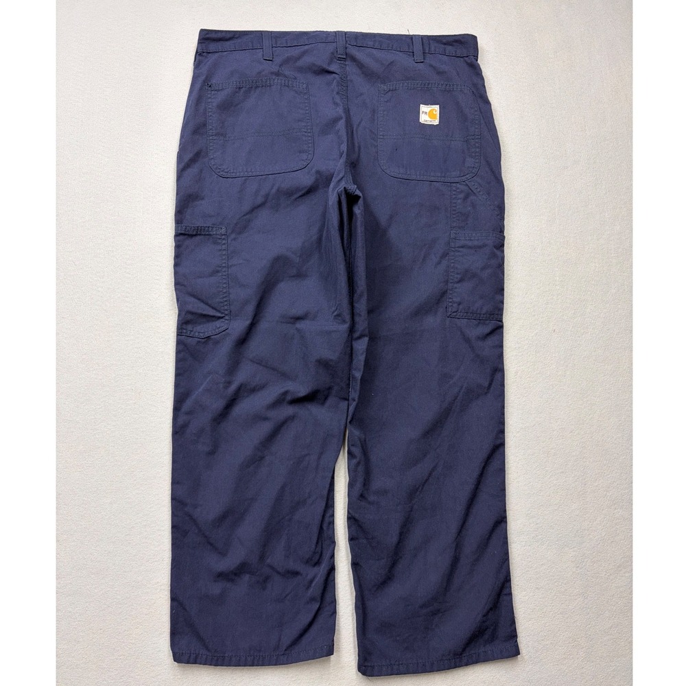 Carhartt FR Work Pants Mens 36x28 Navy Blue Flame Resistant NFPA 2112 CAT 2